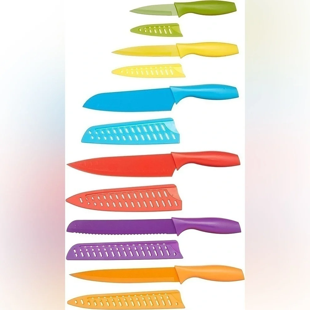 12-piece color-coded knife set